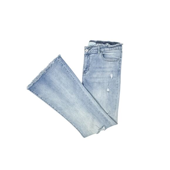 GoGo Jeans Eco Friendly Distressed Flare Jeans - 15/32 - Picture 5 of 10